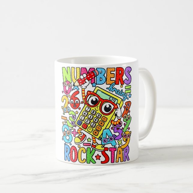 Number Day Maths Mug | Numbers Rock Star (Front Right)