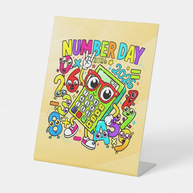 Number Day Maths Sign | Colourful Calculator (Front)