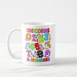 Number Day Unicorn Numbers Math Design for Kids Coffee Mug