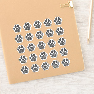 Number Dog Paw Print Planner Stickers