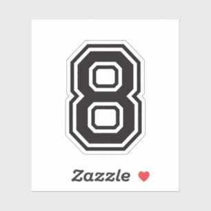 Number eight 8 sports college font