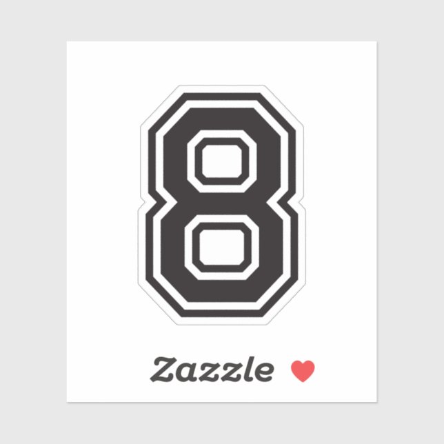 Number eight 8 sports college font (Sheet)