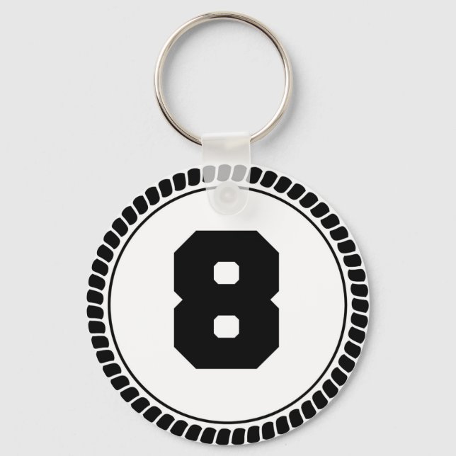 Number eight circle key ring (Front)