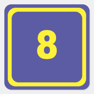 number eight square sticker