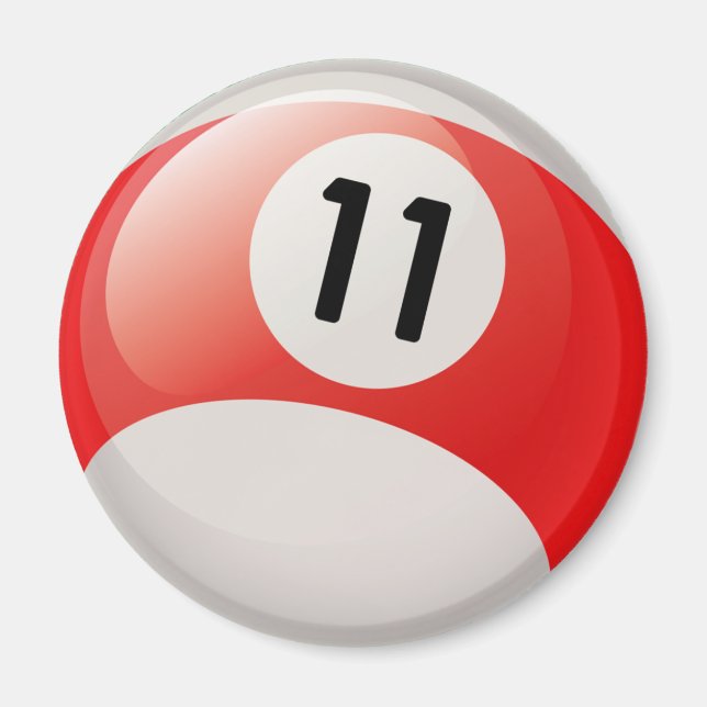 NUMBER ELEVEN BILLIARDS BALL MAGNET (Front)