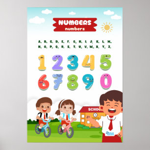 Number Featuring Happy Kids Poster