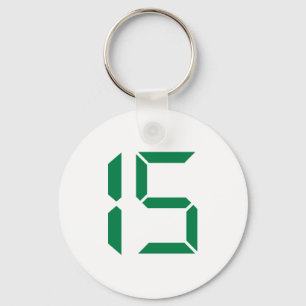 Number - Fifteen - 15 Key Ring