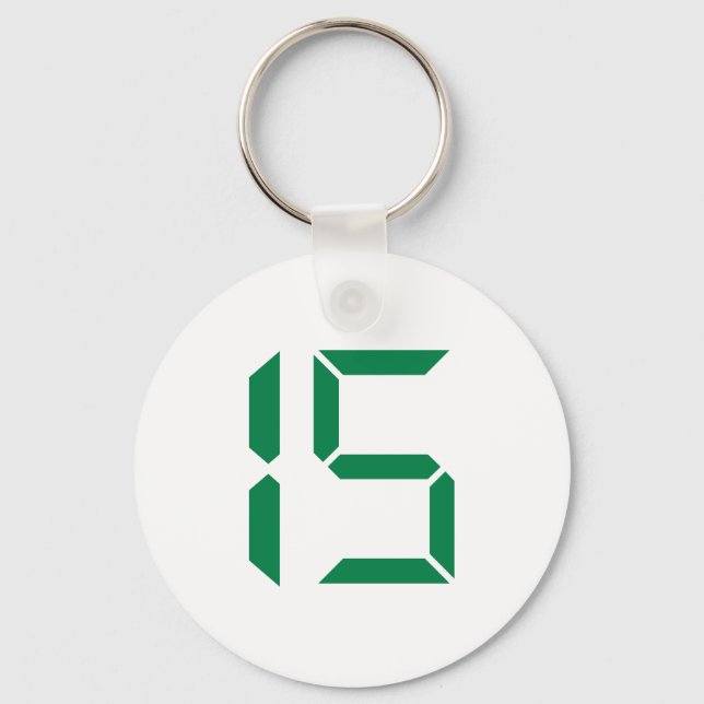 Number - Fifteen - 15 Key Ring (Front)