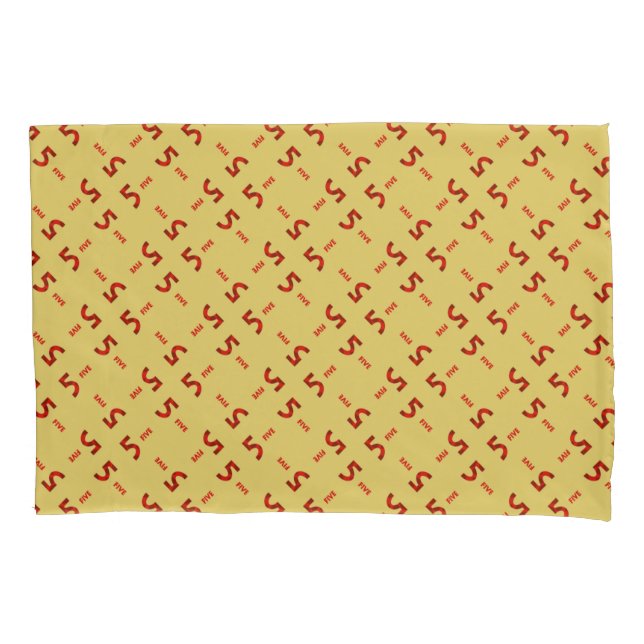 Number five brown pillowcase (Front)