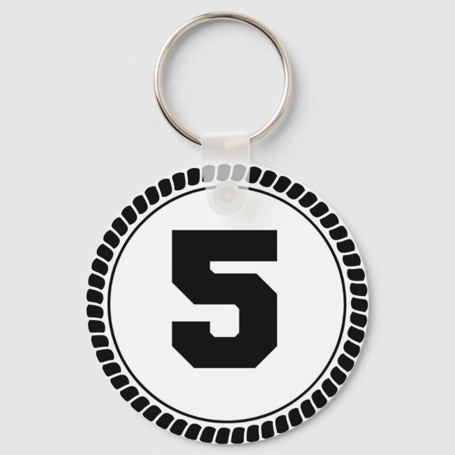 Number Five Circle Key Ring (Front)