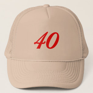 Number Forty 40th Birthday Gifts Trucker Hat