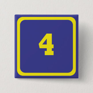 number four 15 cm square badge