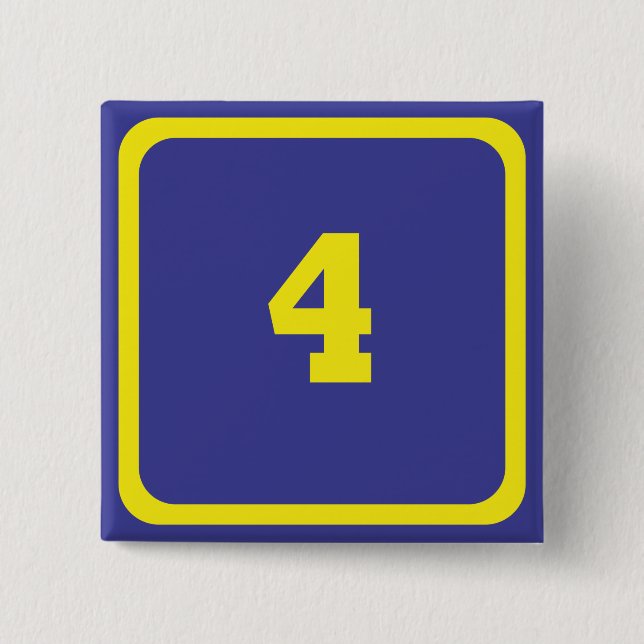 number four 15 cm square badge (Front)