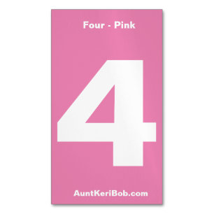 Number Four Pink Business Card Magnet