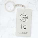 Number | Grey Logo Business Hospitality Property Key Ring<br><div class="desc">A simple custom silver grey business template in a modern minimalist style which can be easily updated with your company logo, room number and text. The perfect design for a hotel, motel, guest house, bed and breakfast, hospitality setting or to label the keys in your office building. The pIf you...</div>