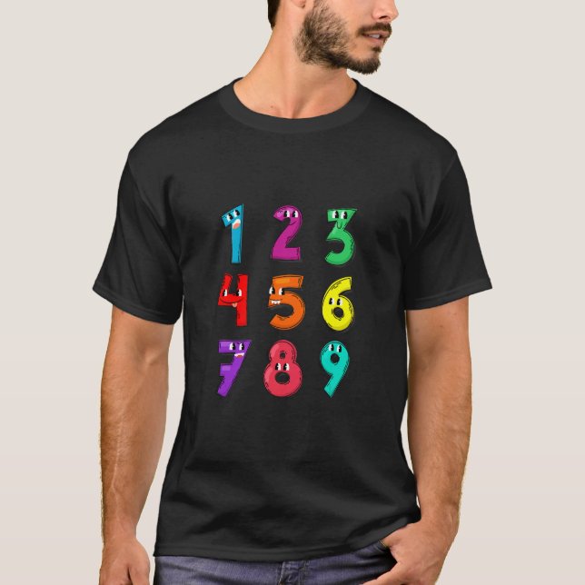 Number Learning calculator costume matc day Math O T-Shirt (Front)