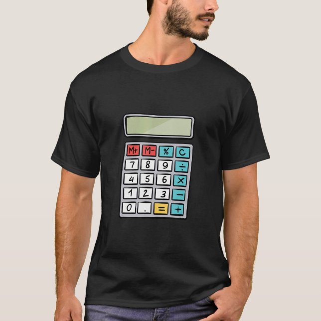 Number Learning calculator costume matc day Math O T-Shirt (Front)