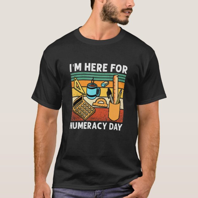 Number Learning calculator costume matc day Math O T-Shirt (Front)
