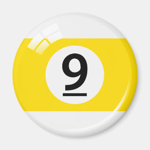 Number nine billiard ball fridge magnet