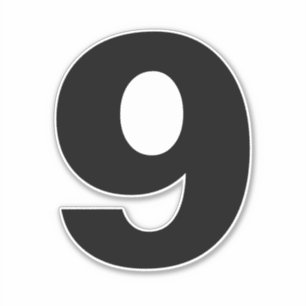 Number Nine Black and White Sticker