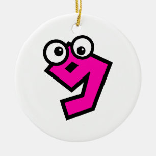 Number Nine Ceramic Tree Decoration