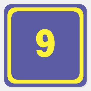 number nine square sticker