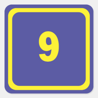 number nine square sticker