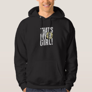 Number Nine That's My Girl 9 Softball Mom Dad Fami Hoodie