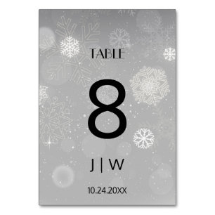 Number of snowy Christmas table