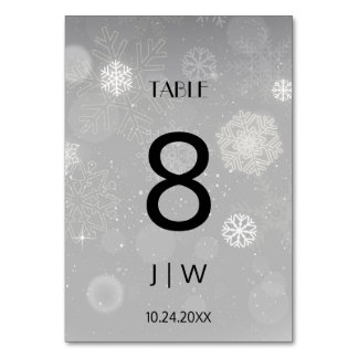 Number of snowy Christmas table