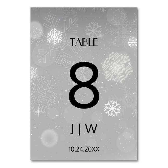 Number of snowy Christmas table (Front)