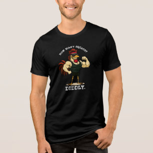 Number of Squats? Diddly. - Funny Gym Chicken, Tri-Blend Shirt