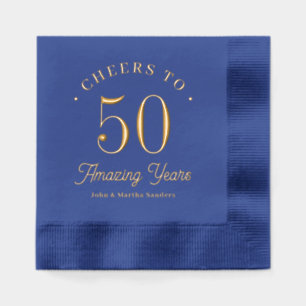 Number of Years Anniversary Birthday Foil Napkins