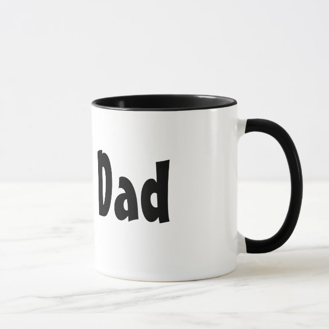 Number One #1 Dad Black Stripes Fake Tie Mug (Right)
