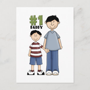 Number one, #1 Dad father and boy child Postcard