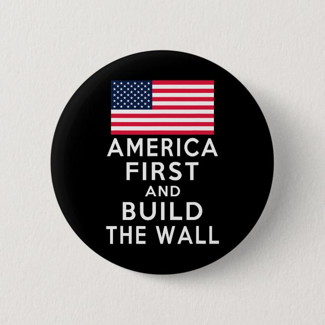 Number One Again And Build A Wall  6 Cm Round Badge (Front)
