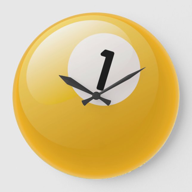 Number One Billiards Ball Clock (Front)