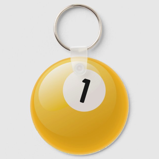 NUMBER ONE BILLIARDS BALL KEY RING (Front)