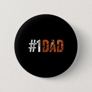 Number One Bysketbyll Dad From Son For Fathers Day 6 Cm Round Badge