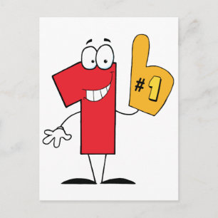 Number One Cartoon Character Postcard