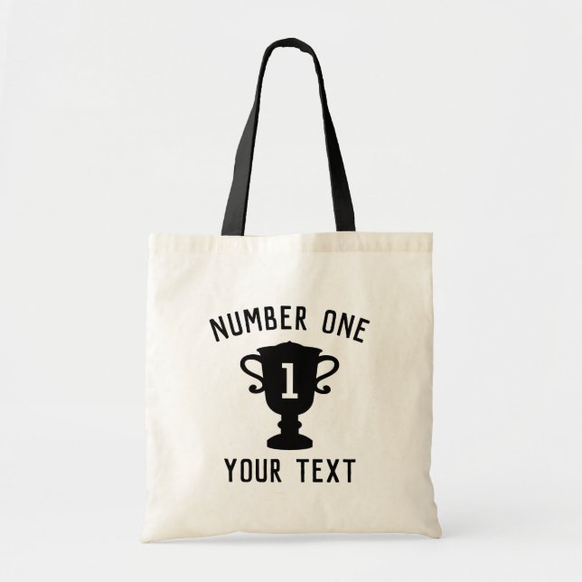 Number One custom champion winner canvas tote bag (Front)