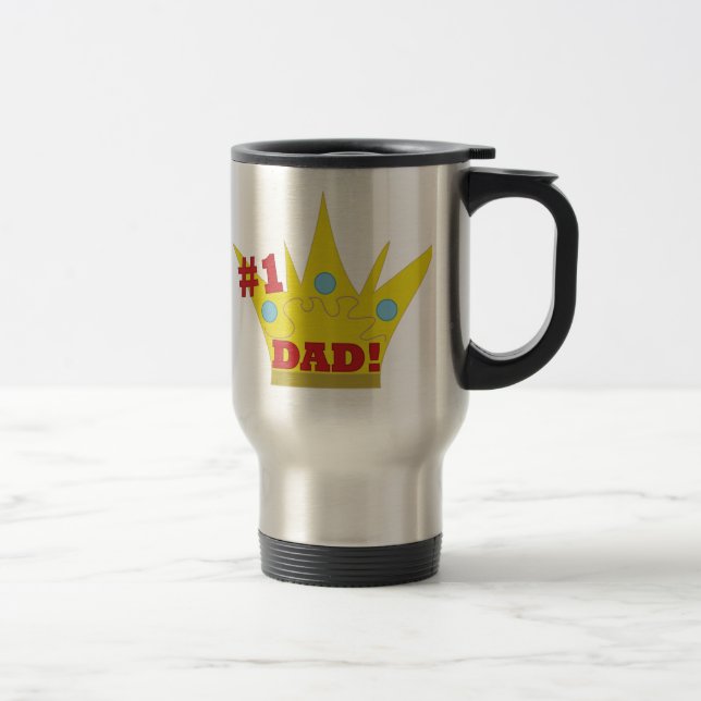 Number One Dad # 1 Dad Travel Mug (Right)