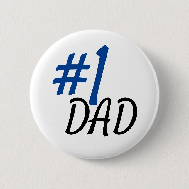 Number one dad 6 cm round badge (Front)