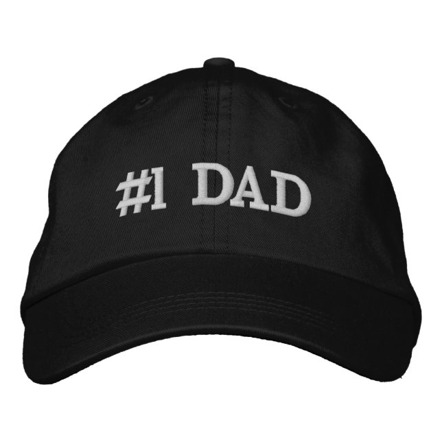 Number One Dad Embroidered Baseball Cap (Front)