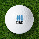 Number One Dad Father's Day Gift Golf Balls<br><div class="desc">Custom printed golf balls personalised with "#1 Dad" or your own custom text. Click Customise It to edit fonts and colours or add your own text and images to create a unique one of a kind gift for Father's Day or to celebrate dad any day of the year.</div>