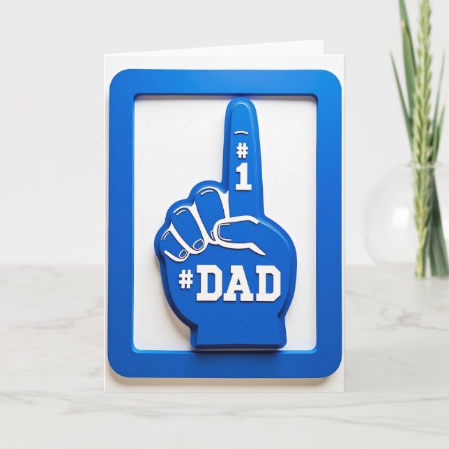 Number One Dad Foam Hand Card (Front)