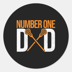 Number One Dad Lax Player Father Lacrosse Stick La Classic Round Sticker