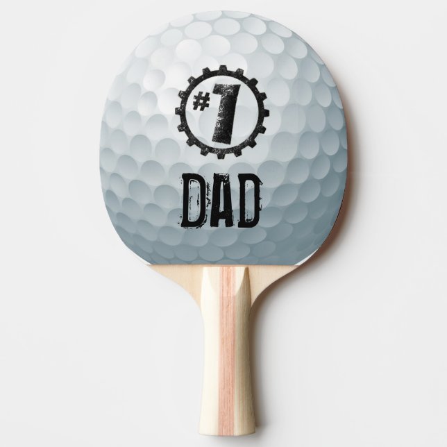 Number one Dad/Mum/Son... Personalised Golf Ball Ping Pong Paddle (Front)