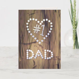 Number One Dad on Wood-look Background Card