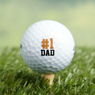 Number One Dad Orange and Black Father's Day Golf Balls